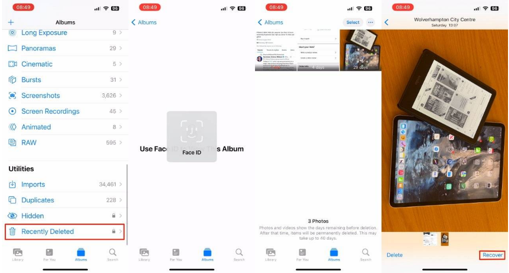 信丰苹果14维修分享 iPhone14 上恢复已删除的照片 