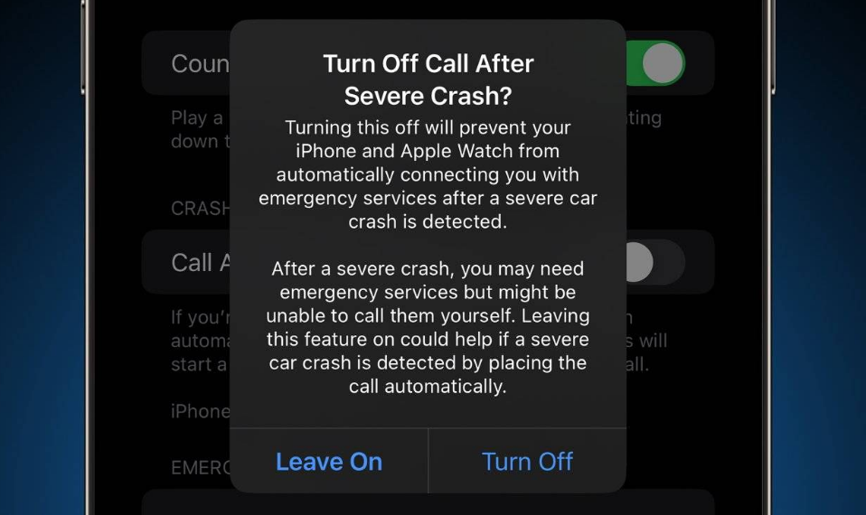 信丰苹果14维修分享 iPhone 14 和 Apple Watch 上关闭崩溃检测 