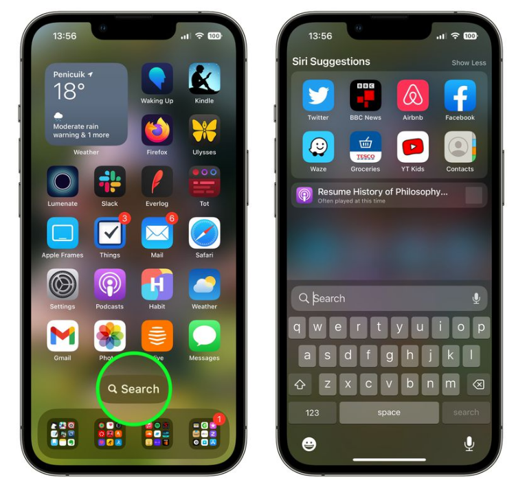 信丰苹果手机维修分享升级到 iOS 16 后，如何删除主屏幕上的搜索按钮 