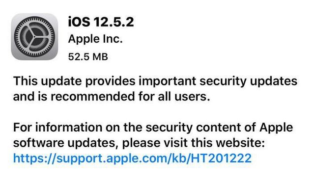 信丰苹果手机维修分享iOS12.5.2发布，建议所有老苹果用户安装 